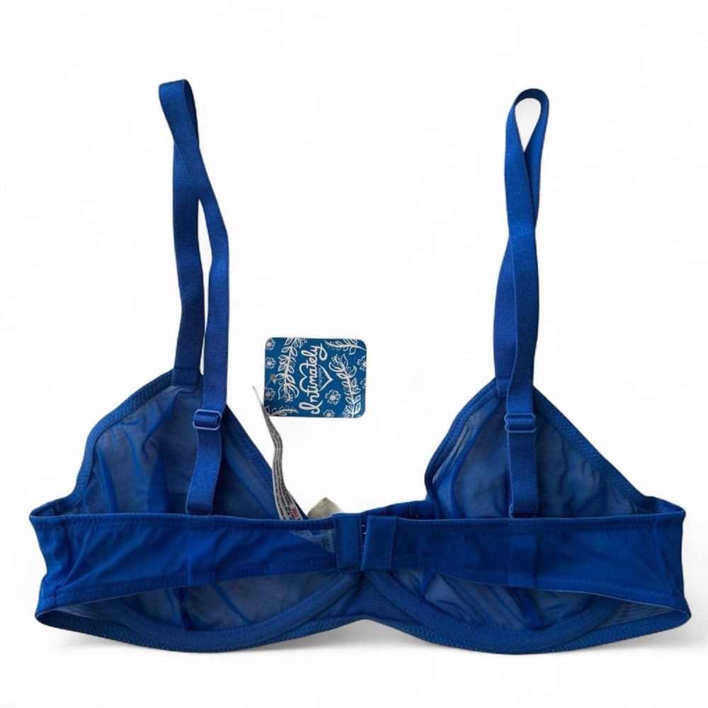 Free People Intimately Vex Mesh Triangle Underwire Bra in Blue, Size 32D NWT - Picture 3 of 6